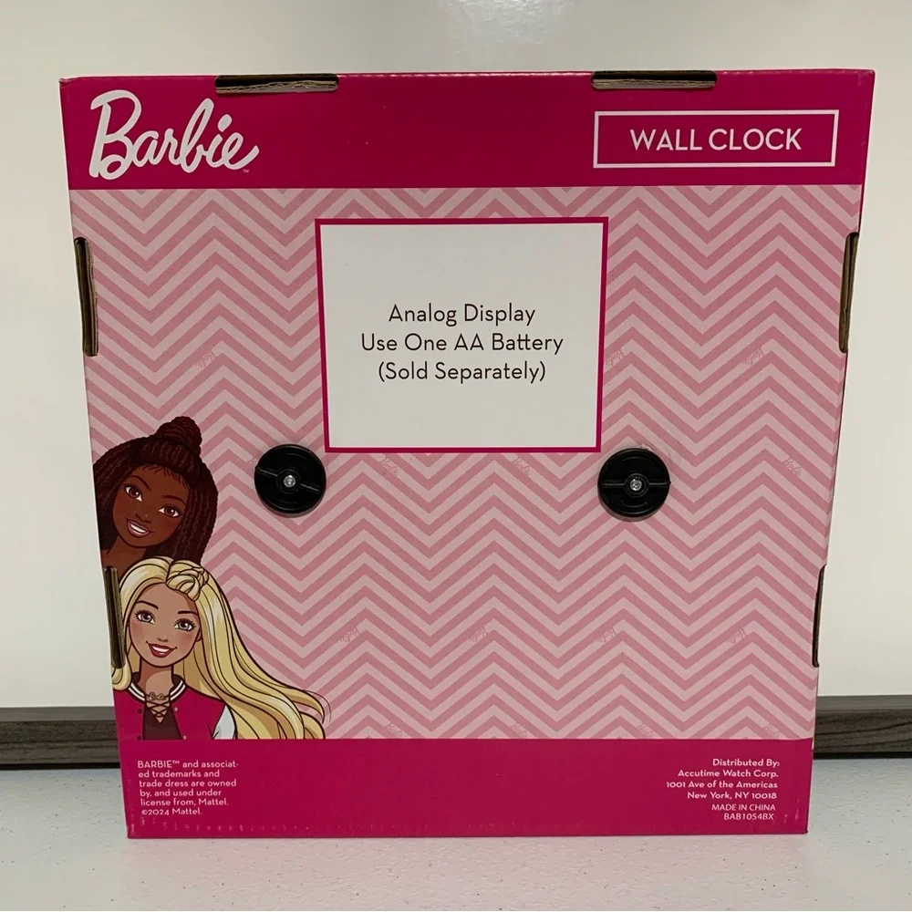 Mattel Barbie Analog Wall Clock-NIB